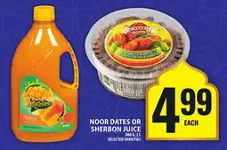 Food Basics NOOR DATES OR SHERBON JUICE offer