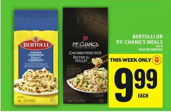 Food Basics BERTOLLI OR P.F. CHANG'S MEALS offer