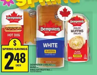 Food Basics DEMPSTER'S BREAD, BUNS, ENGLISH MUFFINS offer