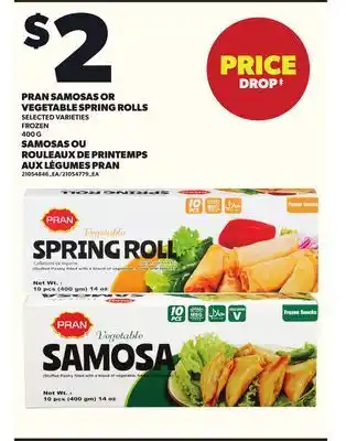 Independent Grocer PRAN SAMOSAS OR VEGETABLE SPRING ROLLS offer