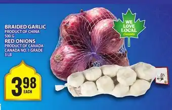 Food Basics BRAIDED GARLIC, RED ONIONS offer