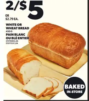 Independent Grocer WHITE OR WHEAT BREAD, 450 G offer