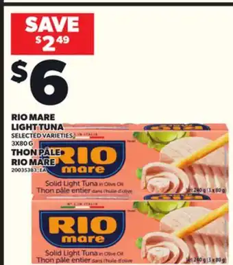 Independent Grocer RIO MARE LIGHT TUNA, 3X80 G offer