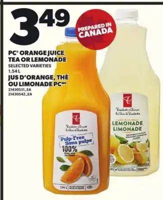 Independent Grocer PC ORANGE JUICE TEA OR LEMONADE, 1.54 L offer