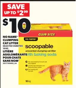 Independent Grocer NO NAME CLUMPING CAT LITTER, 18 KG offer