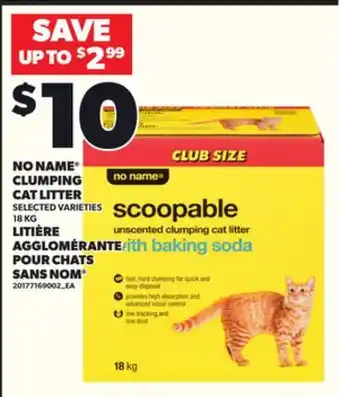 Independent Grocer NO NAME CLUMPING CAT LITTER, 18 KG offer