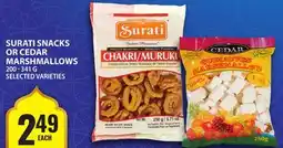 Food Basics SURATI SNACKS OR CEDAR MARSHMALLOWS offer