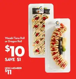 Longo's Wasabi Tuna Roll or Dragon Roll offer