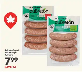 Longo's Organic Pork Sausages offer