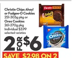 Longo's Christie Chips Ahoy! or Fudgee-O Cookies 251-303g pkg or Oreo Cookies 261-270g pkg offer