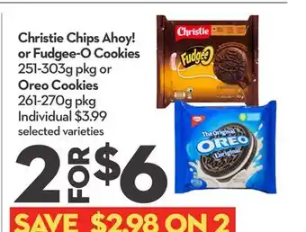 Longo's Christie Chips Ahoy! or Fudgee-O Cookies 251-303g pkg or Oreo Cookies 261-270g pkg offer