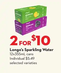 Longo's Sparkling Water offer