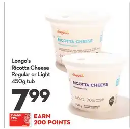 Longo's Ricotta Cheese offer