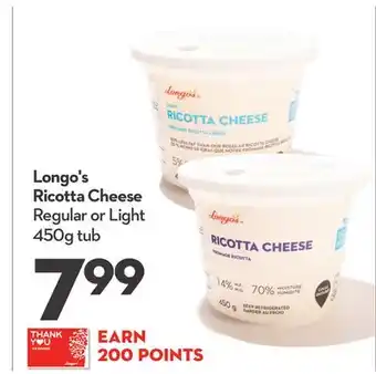 Longo's Ricotta Cheese offer