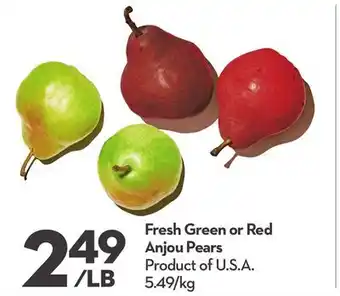 Longo's Fresh Green or Red Anjou Pears offer