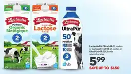 Longo's PūrFiltre Milk 2L carton or Lactose Free Milk 2L carton or UltraPūr Milk 1.5L bottle offer