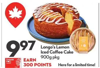 Longo's Lemon Iced Coffee Cake offer