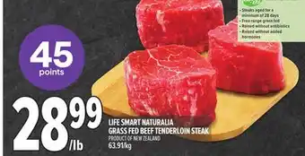 Metro LIFE SMART NATURALIA GRASS FED BEEF TENDERLOIN STEAK offer