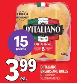 Metro D'ITALIANO BREADS AND ROLLS offer