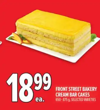 Metro FRONT STREET BAKERY CREAM BAR CAKES offer