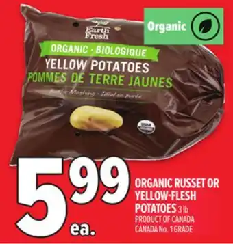 Metro ORGANIC RUSSET OR YELLOW-FLESH POTATOES offer