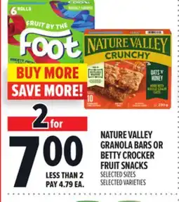 Metro NATURE VALLEY GRANOLA BARS OR BETTY CROCKER FRUIT SNACKS offer