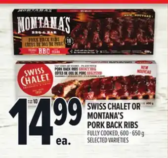 Metro SWISS CHALET OR MONTANA'S PORK BACK RIBS offer