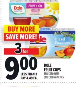 Metro DOLE FRUIT CUPS offer