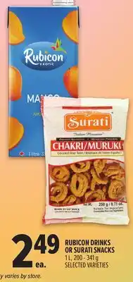 Metro RUBICON DRINKS OR SURATI SNACKS offer