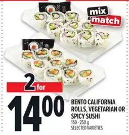 Metro BENTO CALIFORNIA ROLLS, VEGETARIAN OR SPICY SUSHI offer