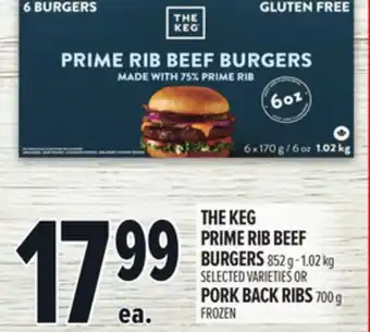 Metro THE KEG PRIME RIB BEEF BURGERS offer