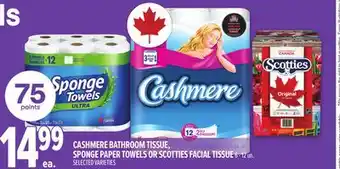 Metro CASHMERE BATHROOM TISSUE, SPONGE PAPER TOWELS OR SCOTTIES FACIAL TISSUE offer