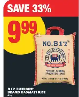 No Frills 817 ELEPHANT BRAND BASMATI RICE 4 kg offer