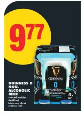 No Frills GUINNESS 0 NON-ALCOHOLIC BEER, 4x440 ML offer