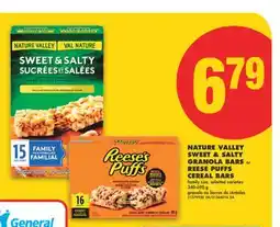 No Frills NATURE VALLEY SWEET & SALTY GRANOLA BARS or REESE PUFFS CEREAL BARS, 340-690 g offer