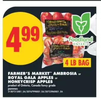 No Frills FARMER'S MARKET AMBROSIA or ROYAL GALA APPLES or HONEYCRISP APPLES, 4 LB BAG offer