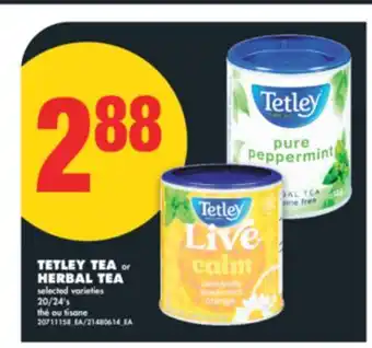 No Frills TETLEY TEA or HERBAL TEA, 20/24's offer