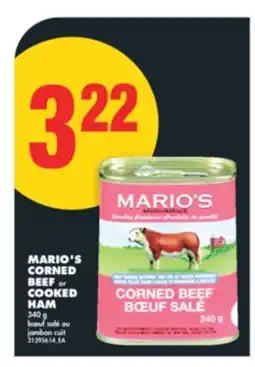 No Frills MARIO'S CORNED BEEF or COOKED HAM, 340 g offer