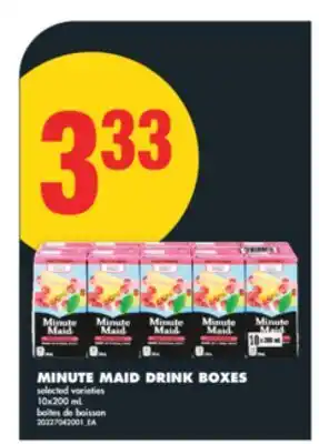 No Frills MINUTE MAID DRINK BOXES, 10x200 mL offer