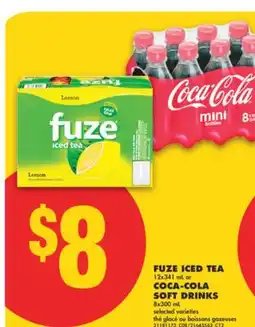 No Frills FUZE ICED TEA, 12x341 mL or COCA-COLA SOFT DRINKS, 8x300 mL offer