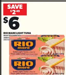 Loblaws RIO MARE LIGHT TUNA 3X80G offer