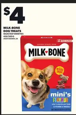 Loblaws MILK-BONE DOG TREATS, 450/500G offer