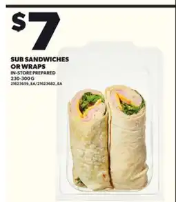 Loblaws SUB SANDWICHES OR WRAPS, 230-300G offer