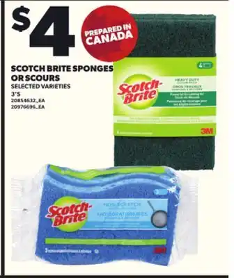 Loblaws SCOTCH BRITE SPONGES OR SCOURS 3'S offer