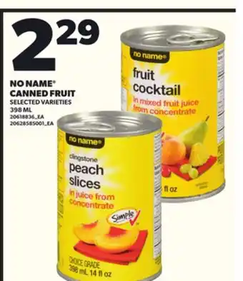 Loblaws NO NAME CANNED FRUIT, 398ML offer