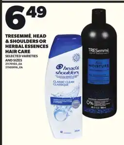 Loblaws TRESEMME, HEAD & SHOULDERS OR HERBAL ESSENCES HAIR CARE offer