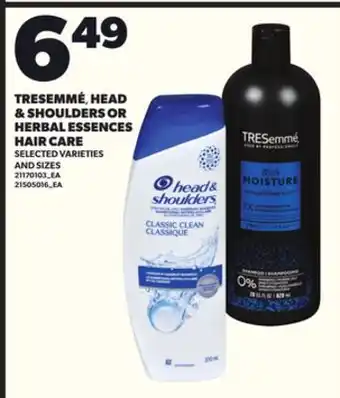 Loblaws TRESEMME, HEAD & SHOULDERS OR HERBAL ESSENCES HAIR CARE offer