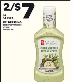 Loblaws PC DRESSING, 475ML offer