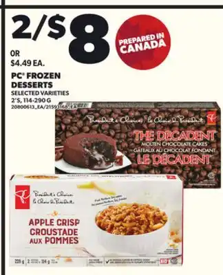 Loblaws PC FROZEN DESSERTS, 2'S, 114-290G offer