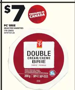 Loblaws PC BRIE, 170-200G offer